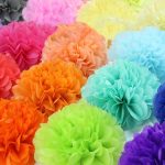 2PCS 10cm Pompon Tissue Paper Pom Poms Flower Balls for Wedding Room Decoration Party Supplies DIY White Hanging Paper Flowers