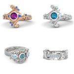 I & FDLK Women Band Rings 4 Styles with Round White/Blue Zircon Stone Fashion Female Wedding Jewelry Rings Simple Item