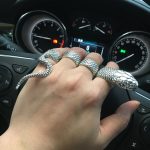 PHYANIC 4PCS/Set Metalic Gothic Hip Hop Fashion Snake Finger Ring Vintage Carved Punk Hit Rings for Women Girls Party Jewelry